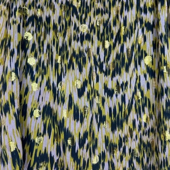 Milly of New York Printed Golden Polkadot Long Sleeve Blouse - Picture 7 of 10